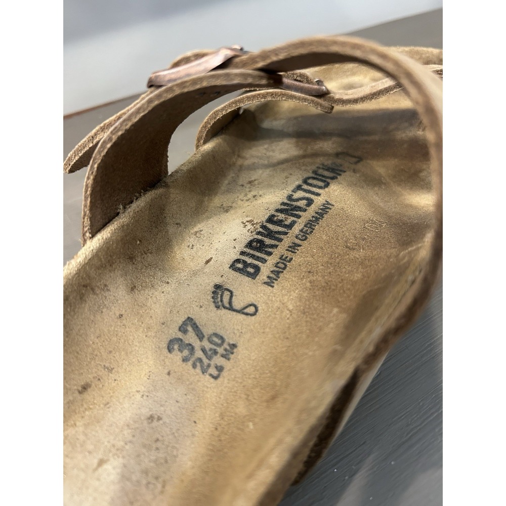 Birkenstock MAYARI Slide Sandals‎ Brown Leather Women's Size 7/38 - Picture 5 of 6